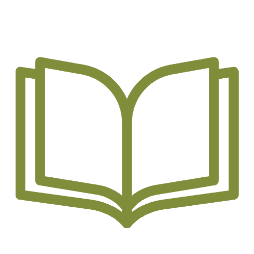 Open book icon representing education and learning for farmers.