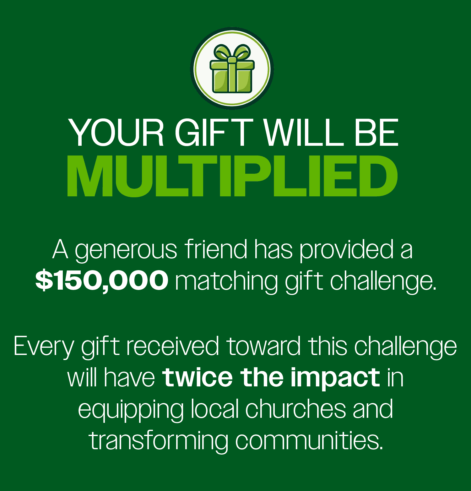 Gift challenge graphic with green background and gift icon.